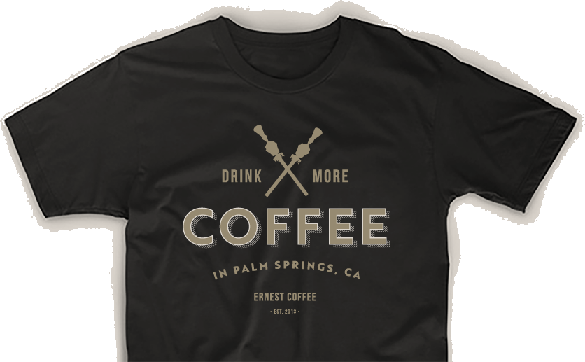 T-shirt with Ernest Coffee's logo