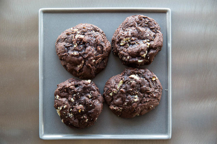 Four chocolate cookies